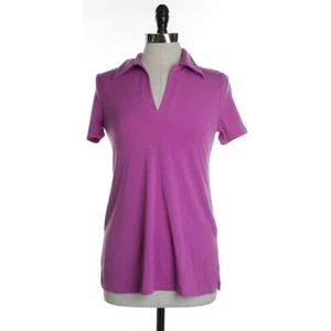 Slinky NEW Womens XS Violet Solid Pullover V-Neck Short Sleeve Women's Tops $30 - Picture 1 of 4