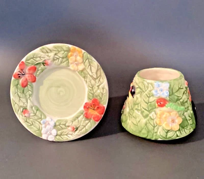 Yankee Candle Shade Topper Plate Tucán Loro Pájaros Selva Lluviosa Pequeño Raro Foto 1 de 4