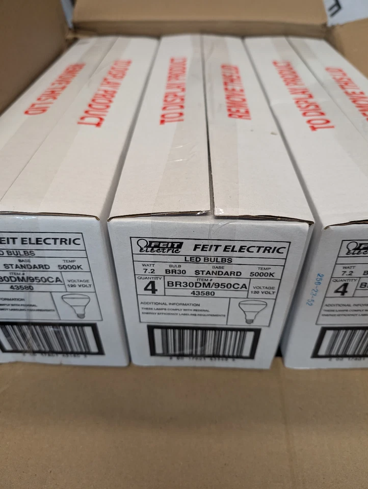 Feit Electric BR30 LED Light Bulb, 65W Equivalent, Dimmable, 650 Lumens, 12 Pack - Image 1 of 1