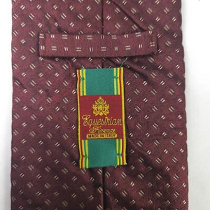 Equestrian Firenze Burgundy Red Geometric Shape Silk Tie 58" X 4" Italy Made - Picture 1 of 6