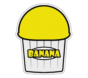 BANANA FLAVOR Italian Ice Decal shaved ice cart trailer stand sticker - Picture 1 of 1