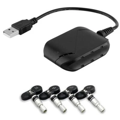 Sistema de alarma monitor de presión de neumáticos de coche TPMS USB Android con 4 sensores internos  Foto 1 de 4