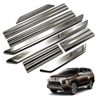 Stainless Scuff Plate Sill Door Fits Mitsubishi Pajero Montero Sport 2016 2019 - Image 1 of 4