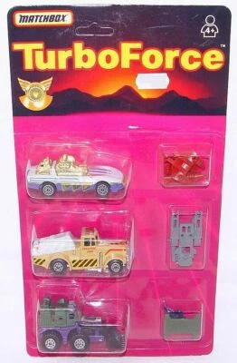 MATCHBOX - TURBO FORCE - 1:64 - CORVETTE & KENWORTH Truck & Car SET MOC`87 RARA - Immagine 1 di 3