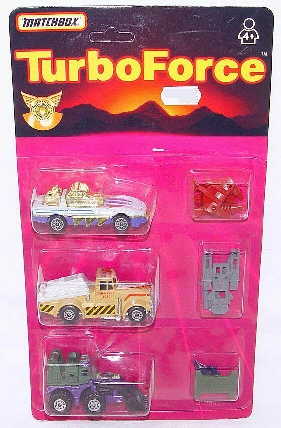 MATCHBOX - TURBO FORCE - 1 64 - DATSUN 260Z & PORSCHE Truck & Car SET MOC`87