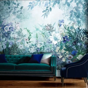 Graham and Brown Blue Luxury and Stunning Floral Wallpaper Mural rolls sheets - Picture 1 of 3