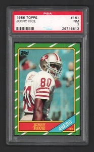 Tarjeta de novato Jerry Rice 49ers 1986 Topps #161 RC PSA 7 (NM) X813 - Imagen 1 de 2