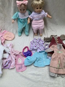 VTG 2 Pleasant Co American Girl Bitty Baby Twin Girl Blonde & Baby Brown hair - Picture 1 of 24