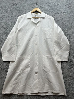Red Kap Men's White Lab Coat Size L RG 3-Pocket Long Sleeve Medical Industrial - Image 1 of 4