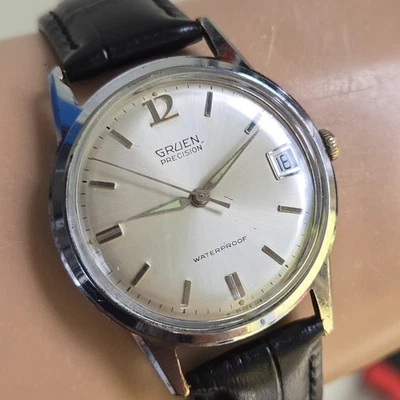 Vintage GRUEN men's manual wind watch 510 RSS CA DATE swiss 1960s - Image 1 of 4