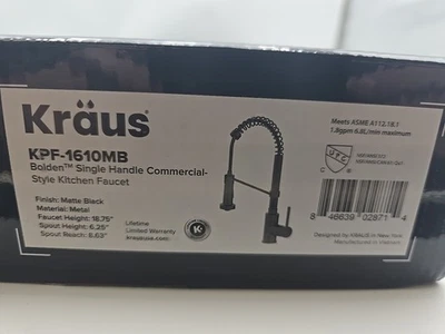 Grifo de cocina Kraus Bolden KPF-1610MB 18 pulgadas - negro mate | doble acción  Foto 1 de 3