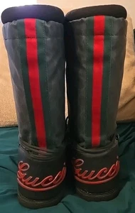 Botas de invierno de lona recubierta con logotipo GUCCI GG talla 8 - Imagen 1 de 5