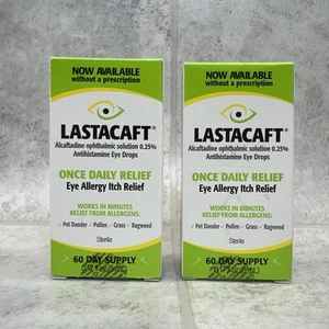 2 Pack! Lastacaft Once Daily Eye Allergy Itch Relief Drops 5ml Expires 03/26 - Picture 1 of 3