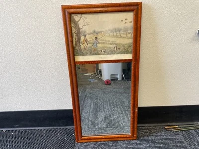 Vintage 14"x30" Trumeau mirrors Wall Mirror – "Happiness Is Homemade" Print - Image 1 of 4