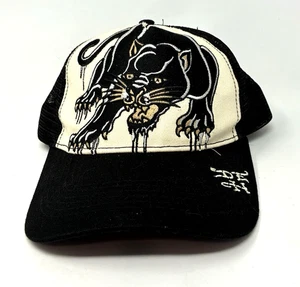 Ed Hardy Trucker Hat Embroidered Tattoo Panther Off White/Black Snapback cap - Picture 1 of 4