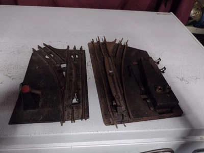 VINTAGE American Flyer O Gauge Manual Turnout Switch Track Lot of 2 Left & Right - Image 1 of 4