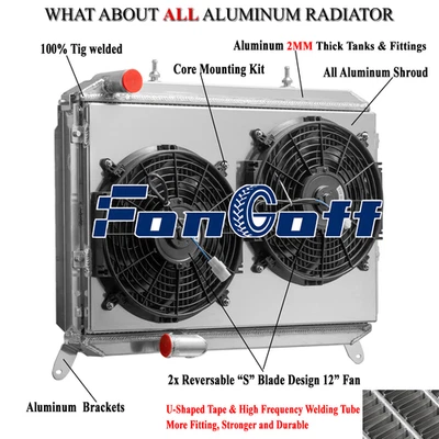 Aluminum 3 Row Radiator+Shroud Fan For 1984-1988 85 Nissan 300ZX Z31 VG30 #CC762 - Image 1 of 4