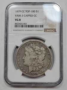 1879 CC $1 Morgan Silver Dollar NGC VG 8 Capped CC VAM-3 Carson City *M98 - Picture 1 of 4