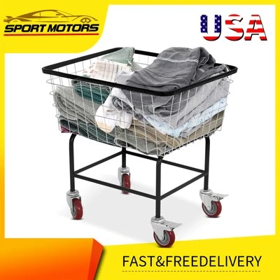 Metal Rolling Cart 4.5 Bushel Rolling Basket Galvanized Finish Cart with Wheels - Image 1 of 4