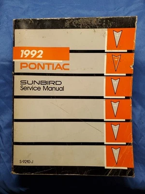 1992 Pontiac Sunbird Service Manual OEM Factory Repair Book S-9210-J GM Shop - Image 1 of 2