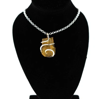 Minerali E Pietre Preziose. 8.00 Cts PENDENTE CRISTALLO DI COPALE Argento 925 - Immagine 1 di 2