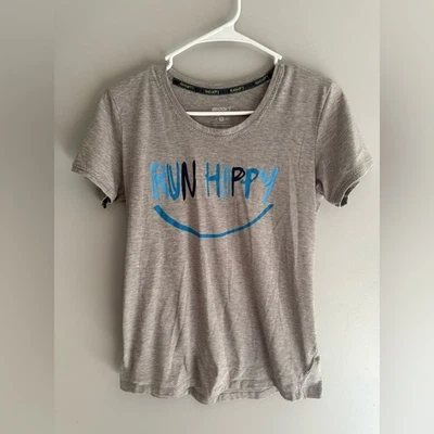 Brooks Run Happy 短袖圆领运动 T 恤女式 S 码希瑟灰色 — 第 1/4 张图片