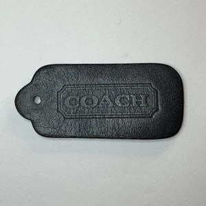 Vintage Coach Ersatz Leder Anhänger Anhänger schwarz doppelseitig - Bild 1 von 11
