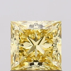 Princess 1.01ct Fancy Intense Yellow VS1 CVD IGI Loose Lab Grown Diamond - Picture 1 of 3