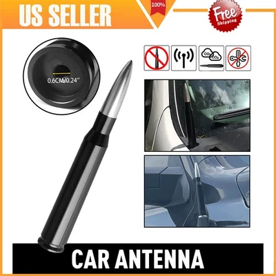 Mastro de antena estilo bala 5,5" para Chevrolet Silverado 1500 2500 preto prata - Imagem 1 de 4