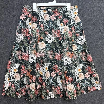 Falda Antonio Melani Floral Oscura Línea A Midi Plisada Forrada Hada Victoriana 14 Foto 1 de 4