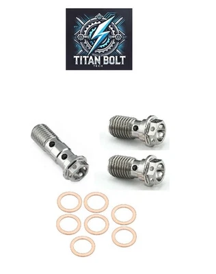 3 Titanium Front Brake Line Banjo Bolts For Suzuki GSXR 600 750 1000 1997-2025 - Image 1 of 4