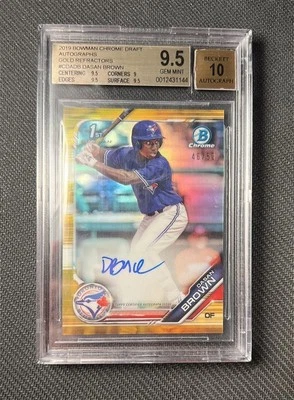 2019 Bowman Chrome Draft Dasan Brown Gold Refractor Auto /50 BGS 9.5/10 1st RC - Image 1 of 2