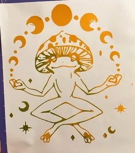 The Mindful Frog Holographic Vinyl Decal 9”X11” Psychedelic Meditation Ohm Car - Picture 1 of 4