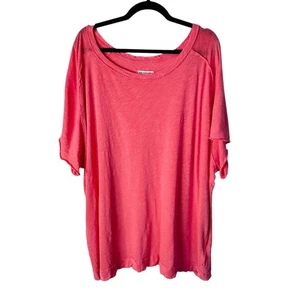 WE THE FREE Oversized Lightweight Melon Pink Womens XL Slouchy T-Shirt Beachy - Picture 1 of 15