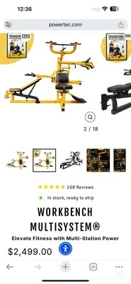 Powertec Workbench Multisystem Gym Set – Attachments + 255 lbs Olympic Plates - Image 1 of 4
