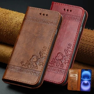 Leather Wallet Case Cover For iPhone 16E 16 15 14 13 12 11 Pro Max 8 7 Plus 6 SE - Picture 1 of 21