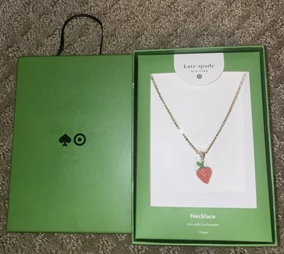 Nuevo Collar Tenis Kate Spade New York X Target Fresa Dije LE Foto 1 de 3