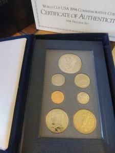  1994 World Cup Prestige Set,  Commemorative, 7 Proof Coins (One Silver) - Picture 1 of 4