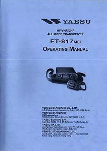 NEW Yaesu FT-817ND Operating Manual Book in English - Picture 1 of 1