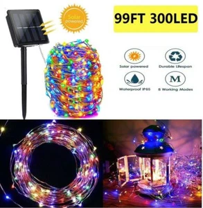 99FT 300LED Outdoor Solar String Lights Copper Wire Waterproof Garden Yard Decor - Picture 1 of 12