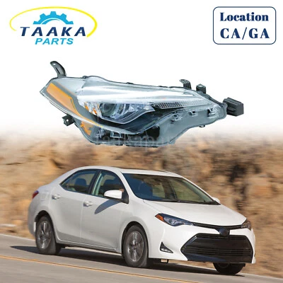 Farol lateral de passageiro Toyota Corolla LE CE Sedan 2017 2018 2019 com LED - Imagem 1 de 4