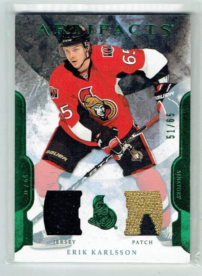 11-12 UD Upper Deck Artifacts  Erik Karlsson  /65  Patch--Jersey - Image 1 of 1