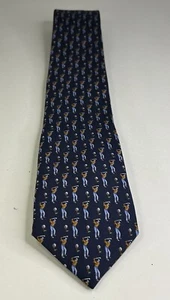 Cape Cod Neckwear Men’s Satin Blue Golfers Delight Swinging w/ Ball Tie - Picture 1 of 7