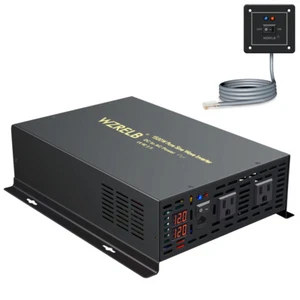 24V to 110V Pure Sine Wave 1500W Power Converter Solar Car Camp Remote Control - Picture 1 of 10
