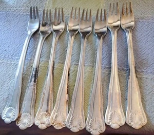 Supreme By Towle Cutlery Stuart Shell Cocktail Seafood Forks (9) Flatware Korea - Picture 1 of 5