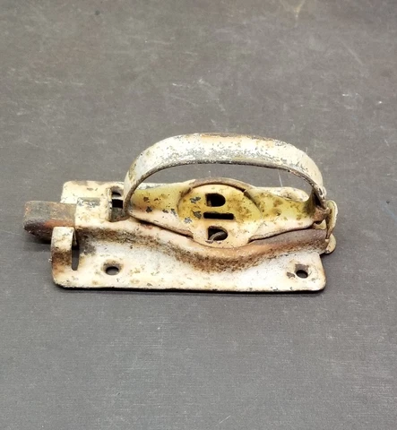 Antique Original Barn Door Latch Swinging Door, Shed Latch with D-Handle Salvage Cover