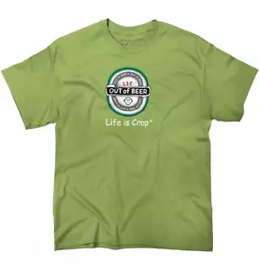 Life is Crap Out of Beer Drinking Drunk Gift Womens or Mens Crewneck T Shirt Tee - Picture 1 of 12