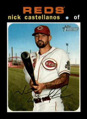 2020 Topps Heritage Nick Castellanos #555 Cincinnati Reds - Image 1 of 2