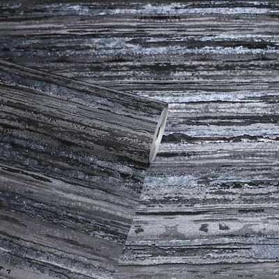 Papel pintado Sahara Texture Arthouse azul denim 297700 rayas metálicas brillantes Foto 1 de 3