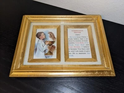 Marco colgante de pared de oración de primera comunión niño religioso Foto 1 de 4